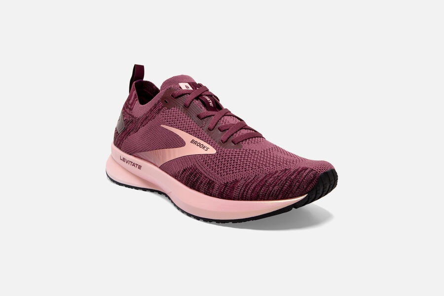 Brooks Running Shoes - Levitate 4 Road Womens - Pink - PQW-139586